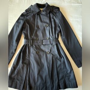 Michael Kors Dark Navy Trench Coat with Logo Interior